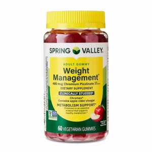 Spring Valley Weight Management Dietary Supplement Vegetarian Gummies, Apple, 400 Mcg, 60 Count